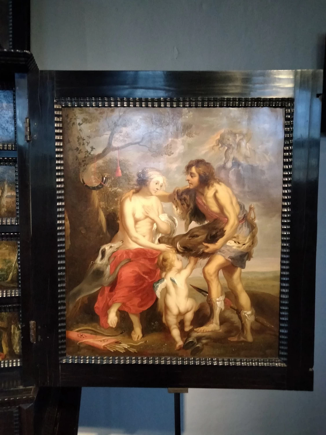 Cabinet d'arte con la caccia al cinghiale caledoniano - Collectie Stad Antwerpen, Rubenshuis, dettaglio 2